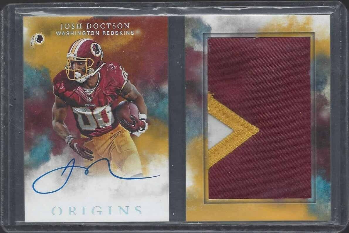 JOSH DOCTSON 2016 PANINI ORIGINS GOLD JUMBO PATCH ON CARD AUTO BOOK RC #D 6/10
