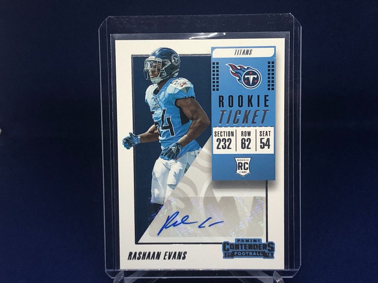 RASHAAN EVANS 2018 PANINI CONTENDERS ROOKIE TICKET AUTO RC # 255