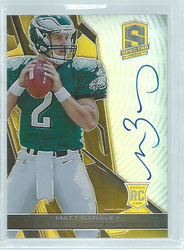 MATT BARKLEY 2013 PANINI SPECTRA GOLD PRIZM ON CARD AUTO RC #D 4/10