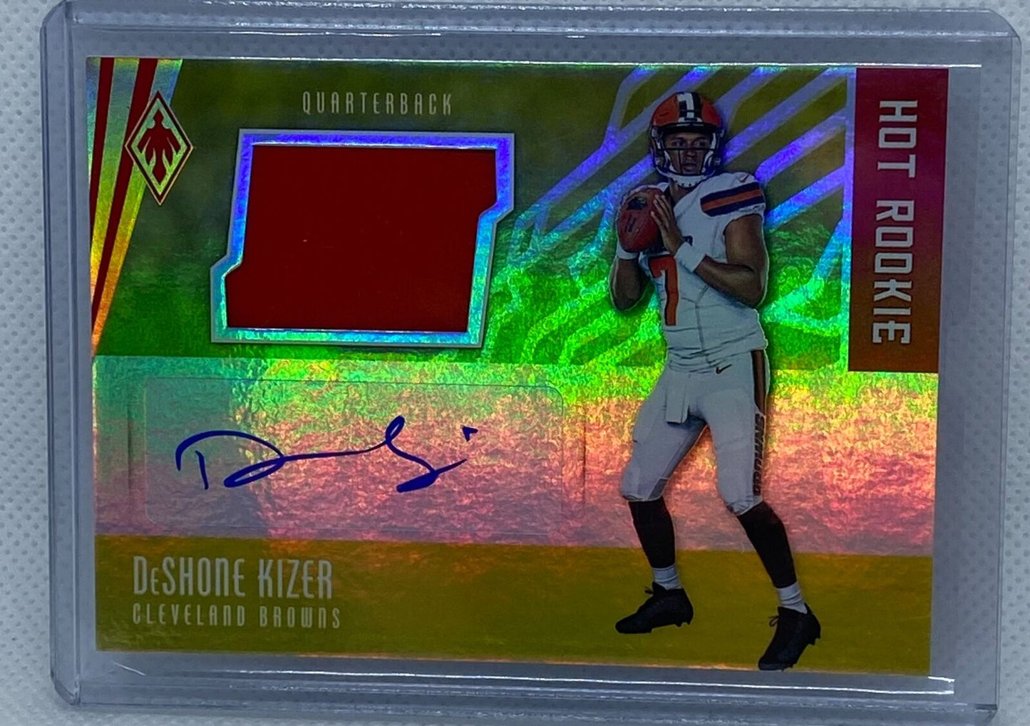 DESHONE KIZER 2017 PANINI PHOENIX HOT ROOKIE JERSEY GOLD PATCH AUTO RC #D 8/10