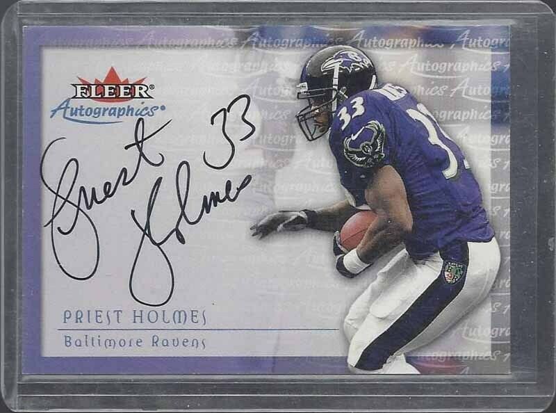 PRIEST HOLMES 2000 SKYBOX AUTOGRAPHICS RAVENS ON CARD AUTO