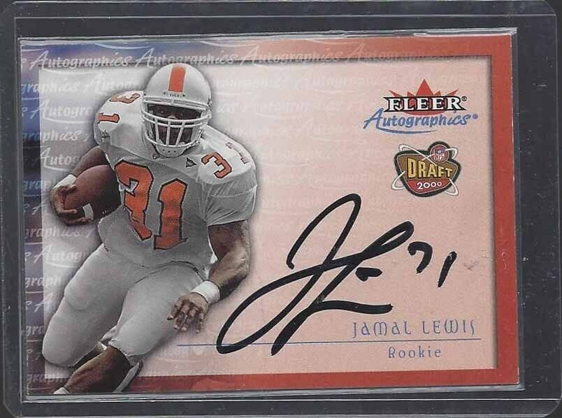 JAMAL LEWIS 2000 SKYBOX AUTOGRAPHICS ROOKIE ON CARD AUTO RC