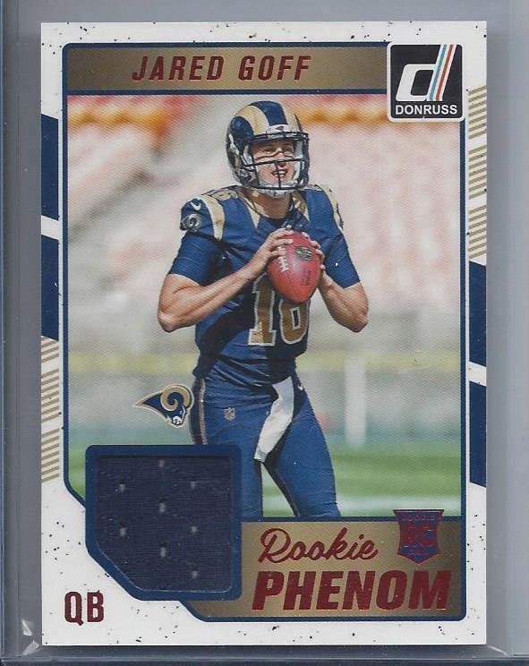 JARED GOFF 2016 DONRUSS ROOKIE PHENOM RED JERSEY RC #21
