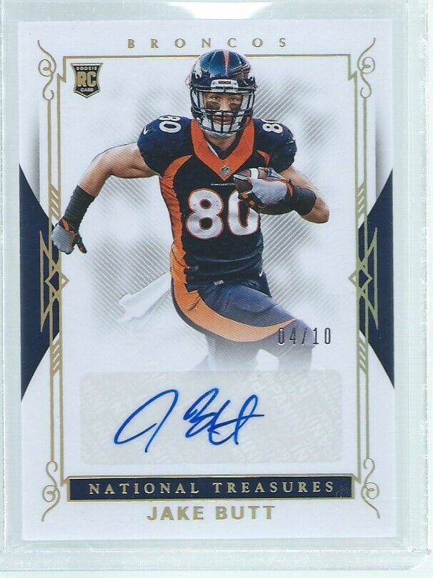 JAKE BUTT 2017 PANINI NATIONAL TREASURES AUTO GOLD RC #D 4/10