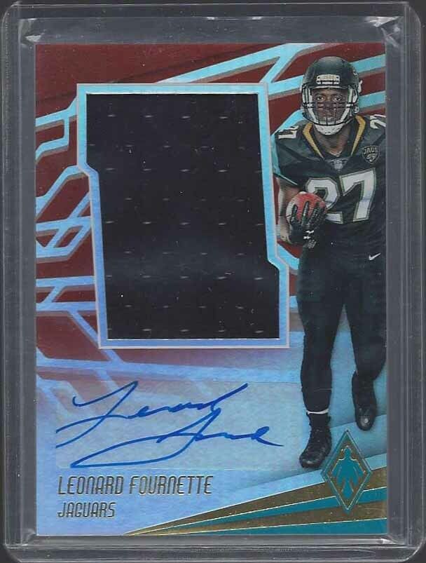 LEONARD FOURNETTE 2017 PANINI PHOENIX RED JUMBO ROOKIE JERSEY AUTO RC #D 5/49