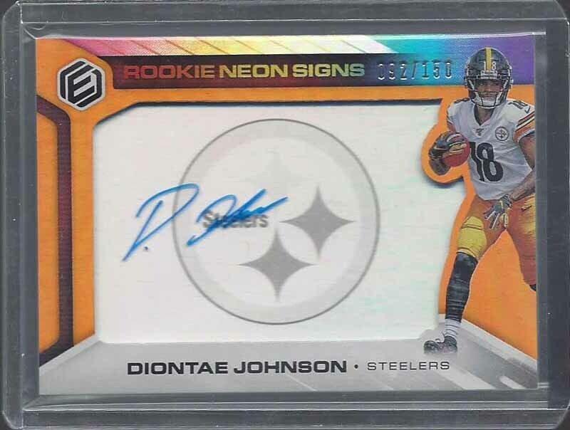 DIONTAE JOHNSON 2019 PANINI ELEMENTS NEON SIGNS ON CARD AUTO RC #D 92/150