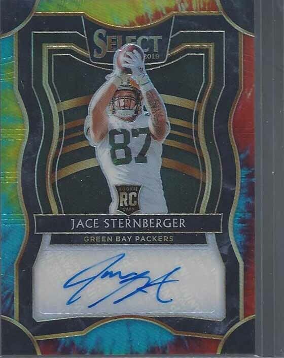 JACE STERNBERGER 2019 PANINI SELECT TIE DYE PRIZM ROOKIE AUTO RC #D 18/25