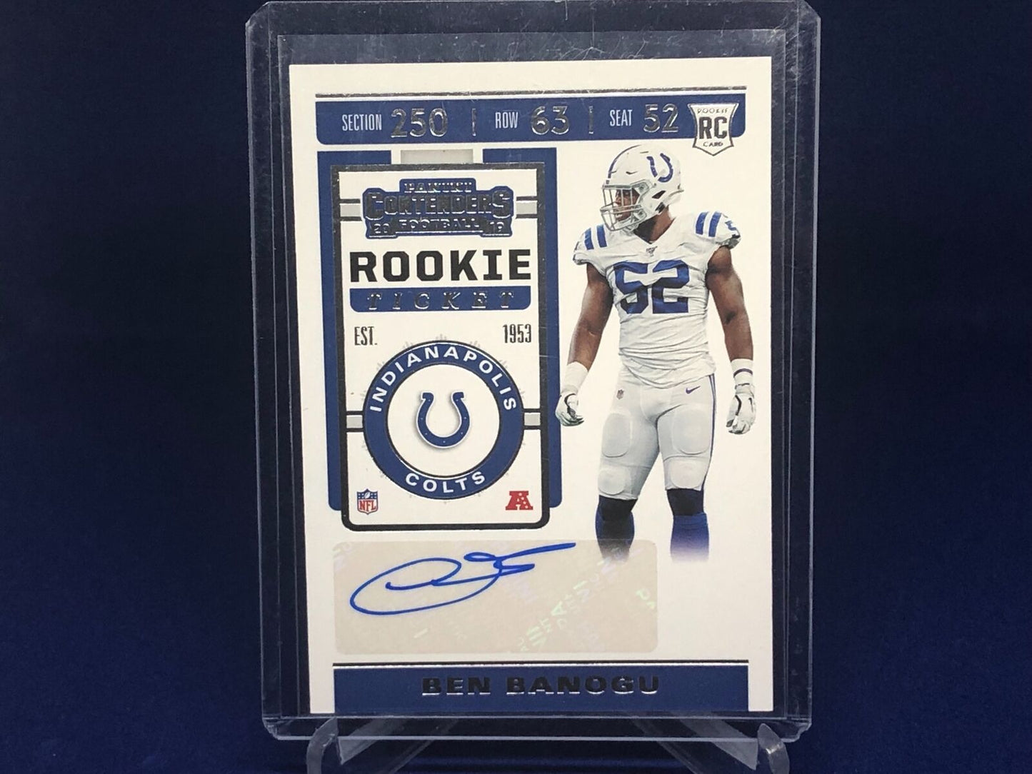 BEN BANOGU 2019 PANINI CONTENDERS ROOKIE TICKET AUTO RC # 222