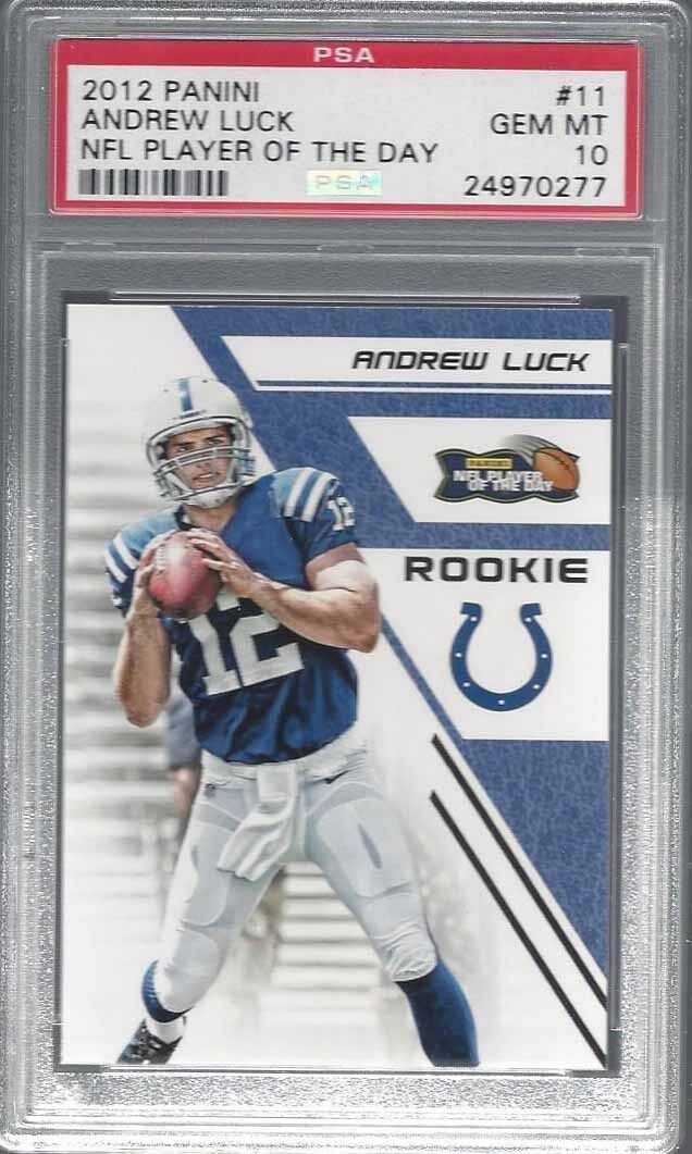 ANDREW LUCK 2012 PANINI NFL PLAYER OF THE DAY COLTS RC #11 PSA 10 GEM MINT