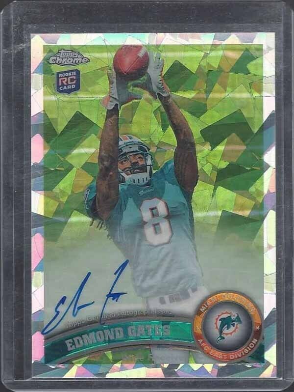 EDMUND CLYDE GATES 2010 TOPPS CHROME CRYSTAL ATOMIC REFRACTOR AUTO RC #D 40/50