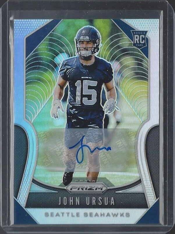JOHN URSUA 2019 PANINI PRIZM SILVER PRIZMS SEAHAWKS ROOKIE AUTO RC #395
