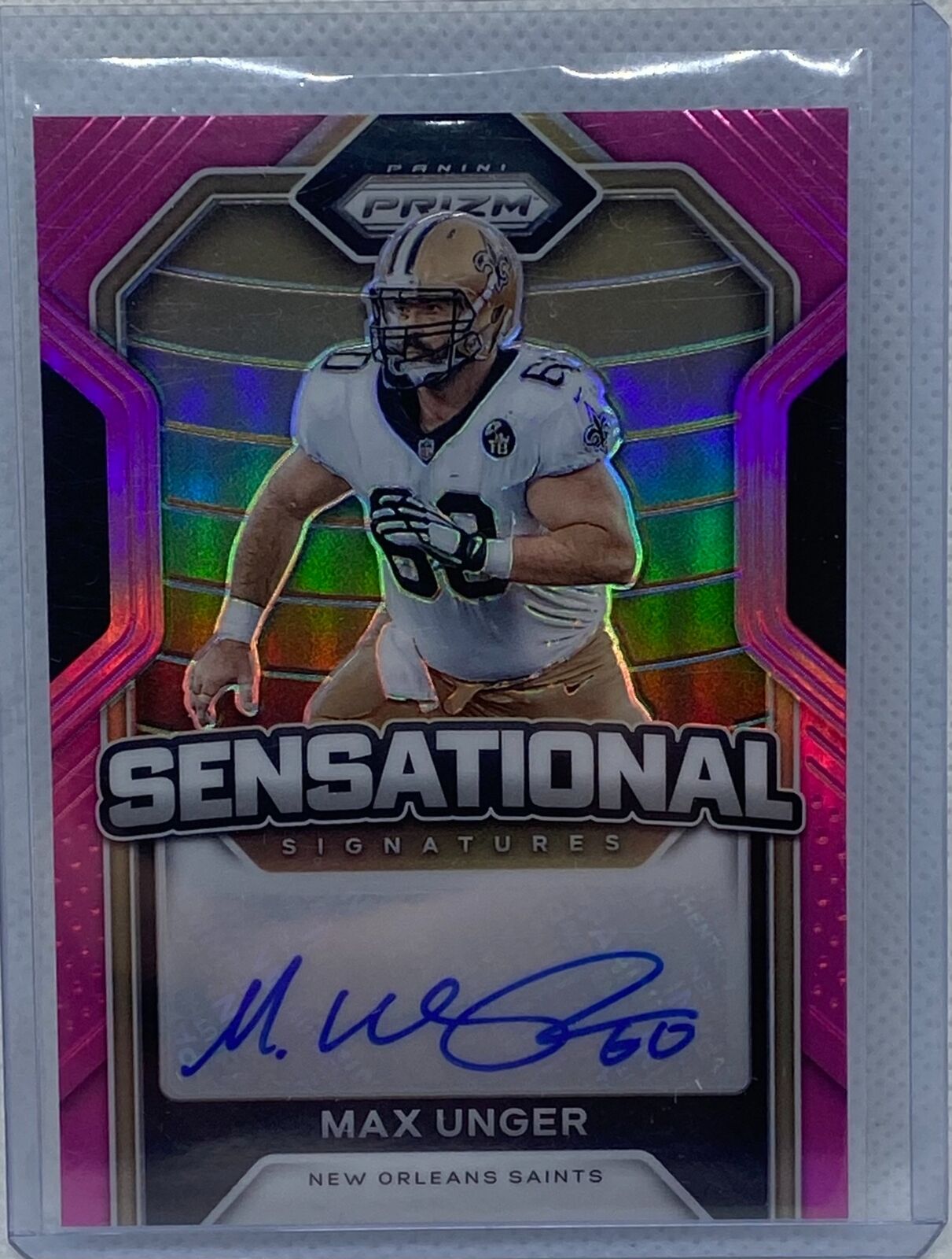 MAX UNGER 2020 PANINI PRIZM SENSATIONAL SIGNATURES PINK PRIZM AUTO #13