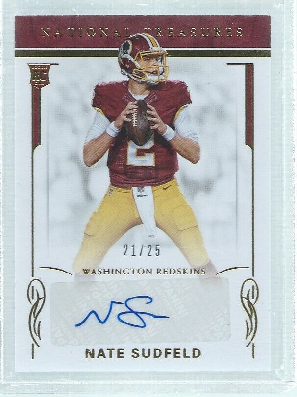 NATE SUDFELD 2016 PANINI NATIONAL TREASURES AUTO GOLD RC #D 21/25