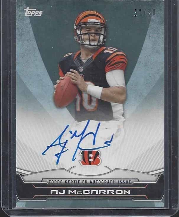 A.J. MCCARRON 2014 TOPPS ROOKIE PREMIERE PHOTO SHOOT ON CARD AUTO RC #D 57/90