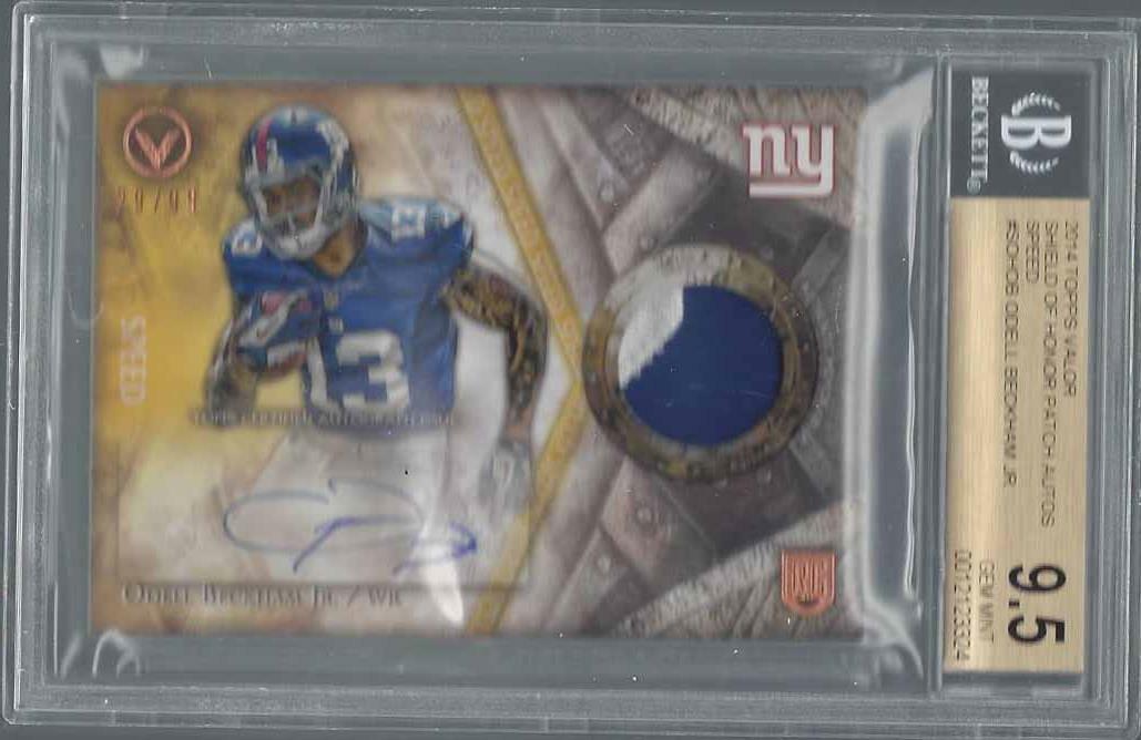 ODELL BECKHAM JR 2014 TOPPS VALOR SPEED RPA PATCH AUTO RC /99 BGS 9.5 10 AU POP3