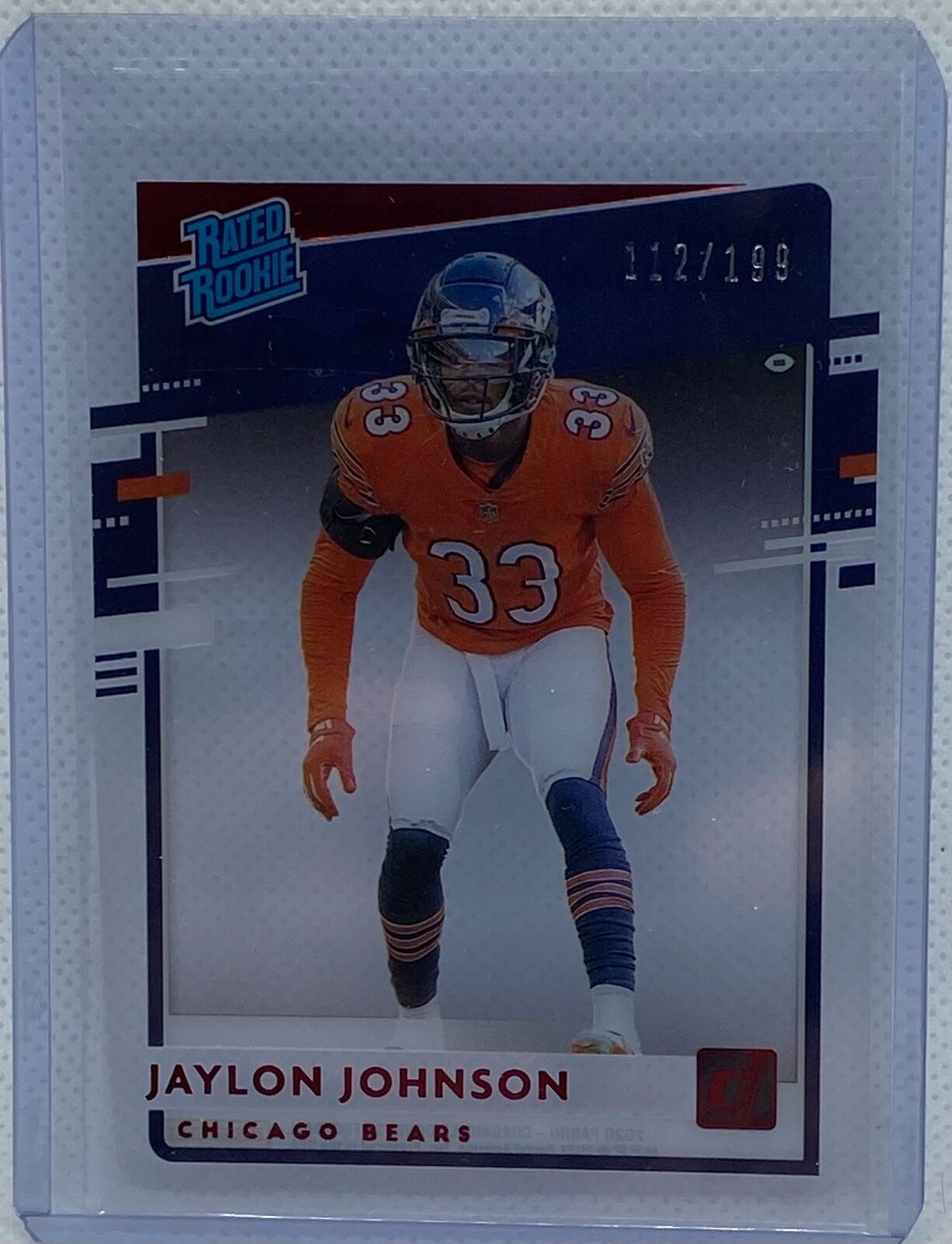 JAYLON JOHNSON 2020 PANINI CHRONICLES DONRUSS RATED ROOKIE CLEARLY RED RC /199