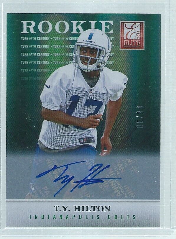 T.Y. HILTON 2012 PANINI DONRUSS ELITE TURN OF THE CENTURY ROOKIE AUTO RC #D 8/99