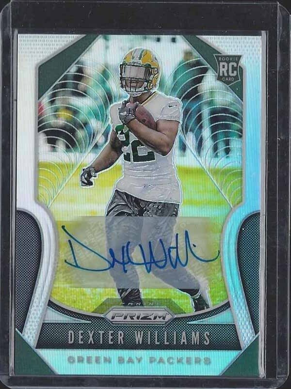 DEXTER WILLIAMS 2019 PANINI PRIZM SILVER PRIZM GREEN BAY PACKERS AUTO RC