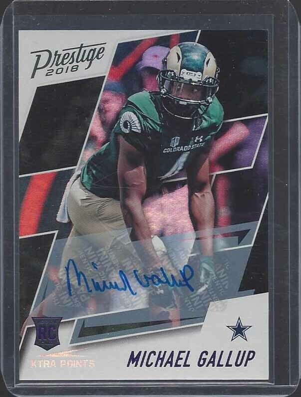 MICHAEL GALLUP 2018 PRESTIGE XTRA POINTS PURPLE ROOKIE AUTO RC #287