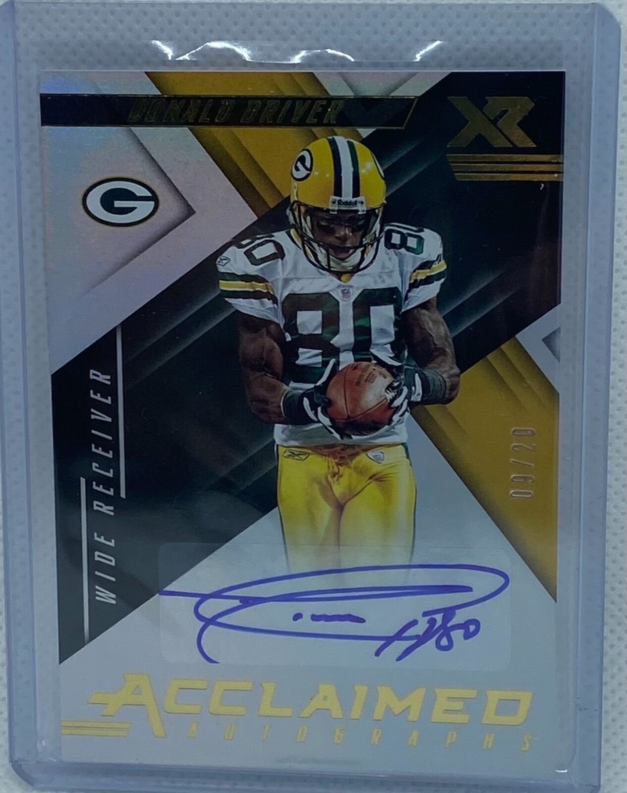 DONALD DRIVER 2018 PANINI XR ACCLAIMED AUTOGRAPHS AUTO #D 9/20