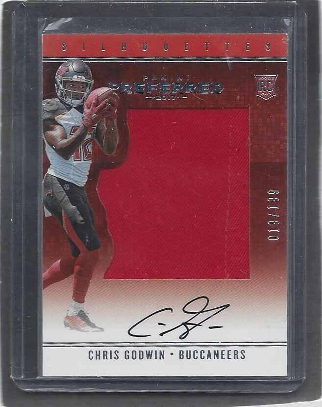 CHRIS GODWIN 2017 PREFERRED CROWN ROYALE SILHOUETTE JERSEY ON CARD AUTO RC /199