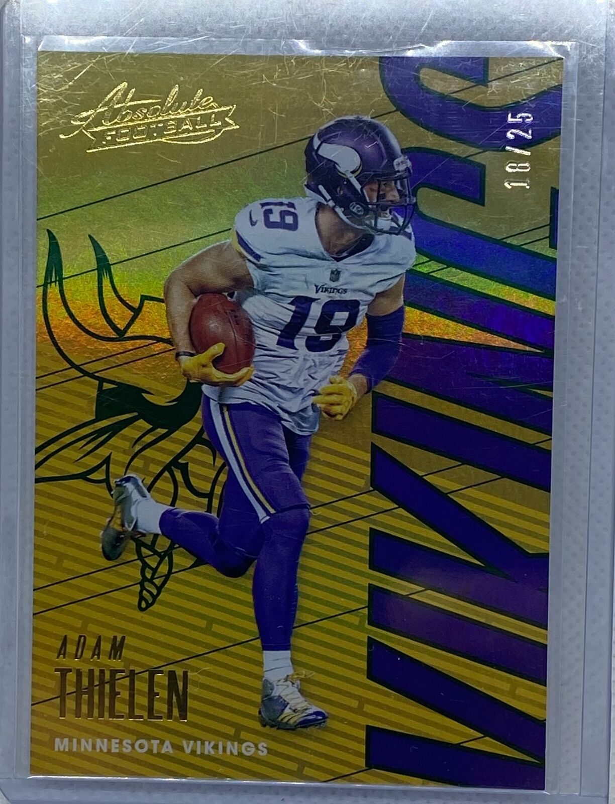 ADAM THIELEN 2018 PANINI ABSOLUTE GOLD FOIL #D 18/25