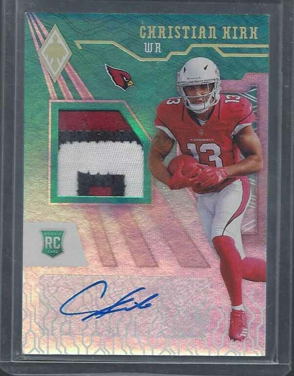 CHRISTIAN KIRK 2018 PHOENIX AQUA TEAL RPA 3 COLOR PATCH AUTO RC #D 15/25