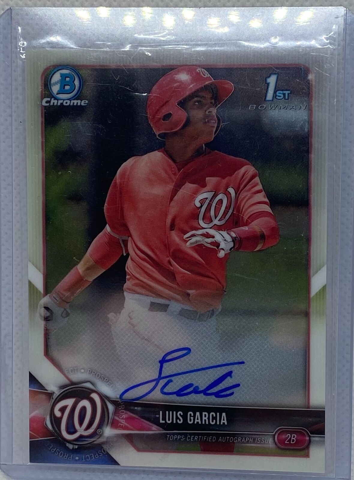 LUIS GARCIA 2018 TOPPS 1ST BOWMAN CHROME PROSPECTS ON CARD AUTO #BCPA-LGA