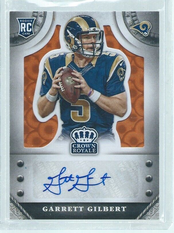 GARRETT GILBERT 2014 PANINI CROWN ROYALE AUTO ORANGE RC #D 10/10