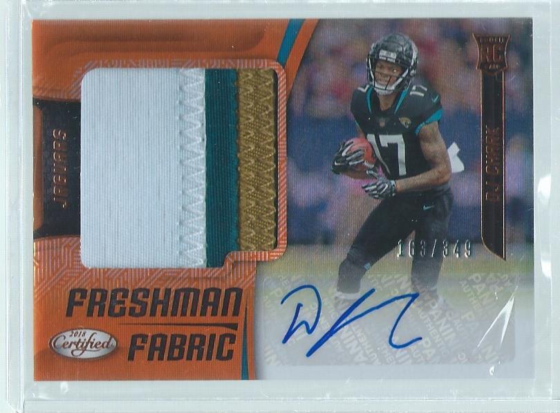 DJ CHARK 2018 CERTIFIED FRESHMAN FABRIC 4-COLOR PATCH AUTO ORANGE RC #D 163/349