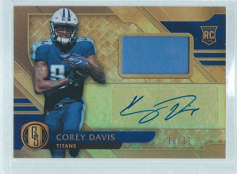 COREY DAVIS 2017 PANINI GOLD STANDARD JERSEY AUTO RC #D 18/75