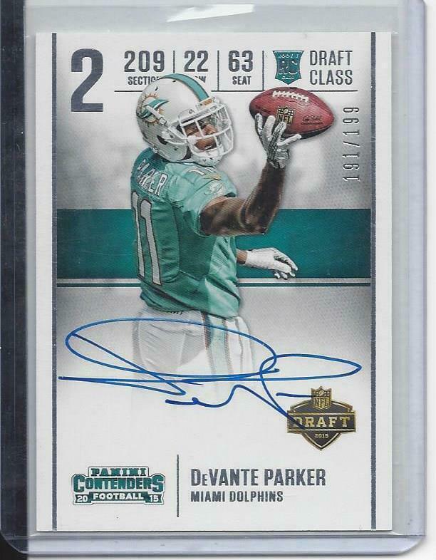 DEVANTE PARKER 2015 CONTENDERS DRAFT CLASS ON CARD ROOKIE AUTO RC #D 191/199