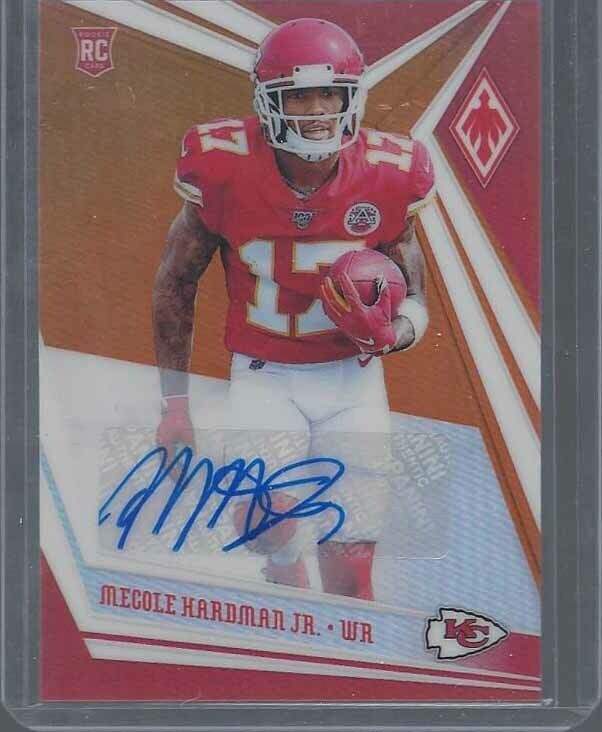 MECOLE HARDMAN 2019 PANINI PHOENIX ORANGE PRIZM ROOKIE AUTO RC #D 16/25