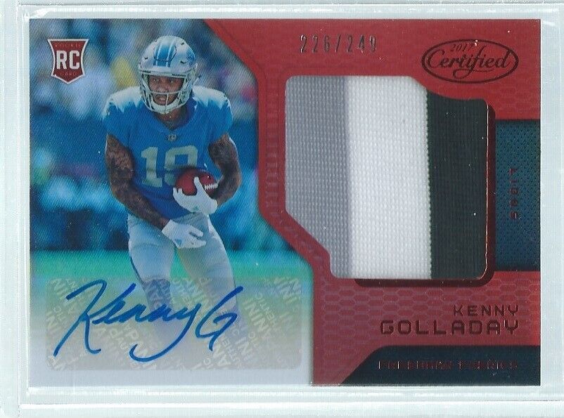 KENNY GOLLADAY 2017 CERTIFIED FRESHMAN FABRIC RED PATCH AUTO RC #D /249
