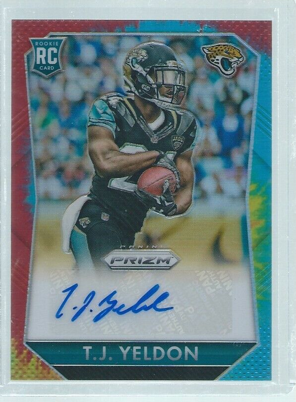 T.J. YELDON 2015 PANINI PRIZM AUTO TIE DYE RC #D 16/25