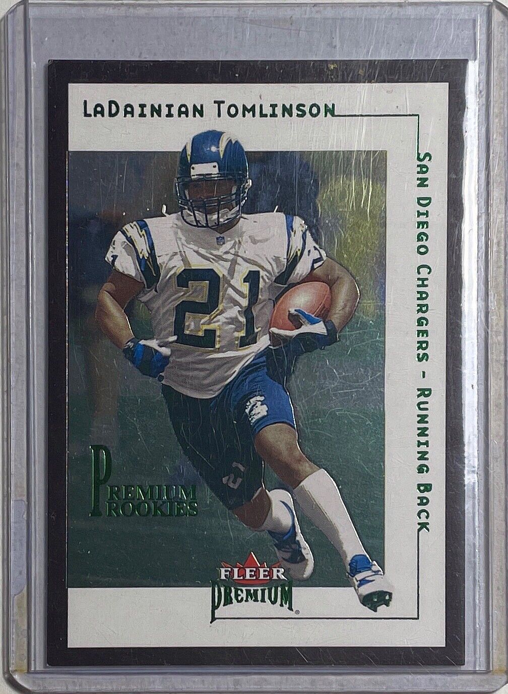 LADAINIAN TOMLINSON 2001 SKYBOX FLEER PREMIUM ROOKIES ROOKIE RC #D 1416/2001