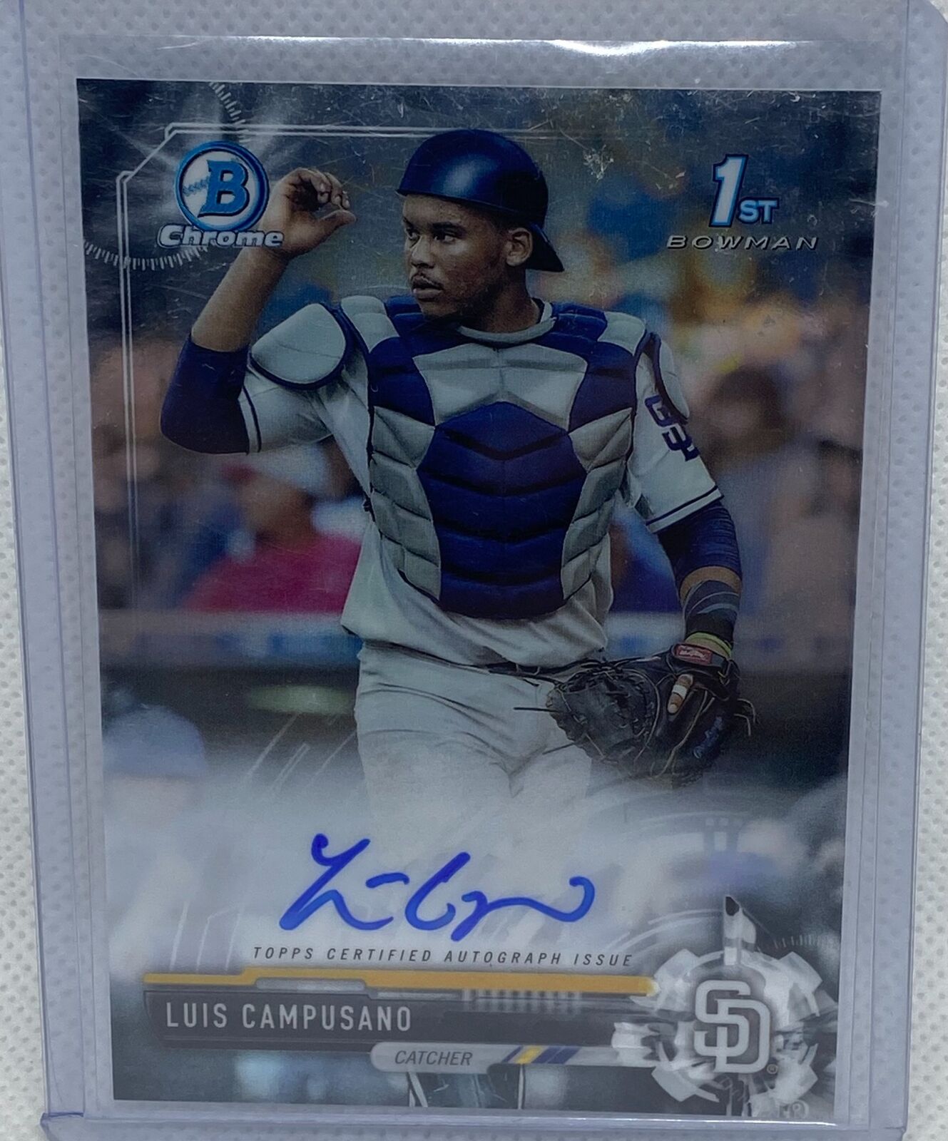 LUIS CAMPUSANO 2017 TOPPS 1ST BOWMAN CHROME PROSPECTS ON CARD AUTO #CDA-LC