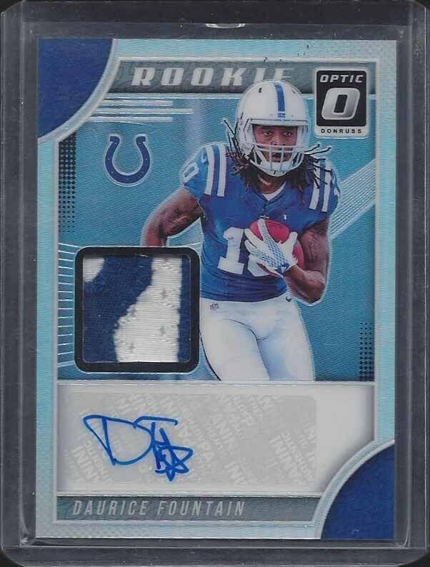 DAURICE FOUNTAIN 2018 DONRUSS OPTIC HOLO RPA 2 COLOR PATCH AUTO RC #D 6/15