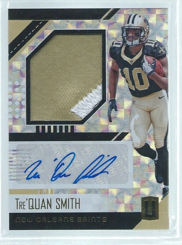 TRE'QUAN 2018 PANINI UNPARALLELED 2 COLOR PATCH AUTO HYPER RC #D 4/25