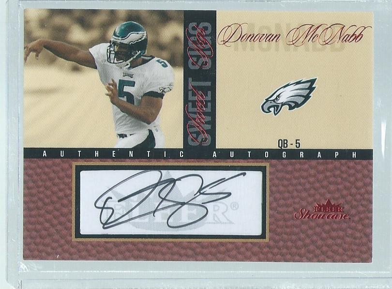 DONOVAN MCNABB 2004 FLEER SHOWCASE SWEET SIGS AUTO RED #D 43/45