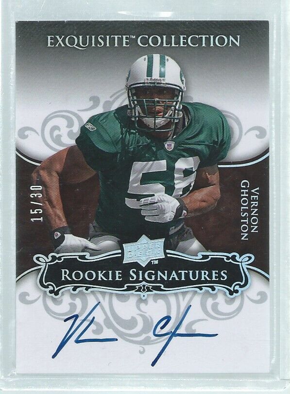 VERNON GHOLSTON 2008 UPPER DECK EXQUISITE COLLECTION ON CARD AUTO RC #D 15/30