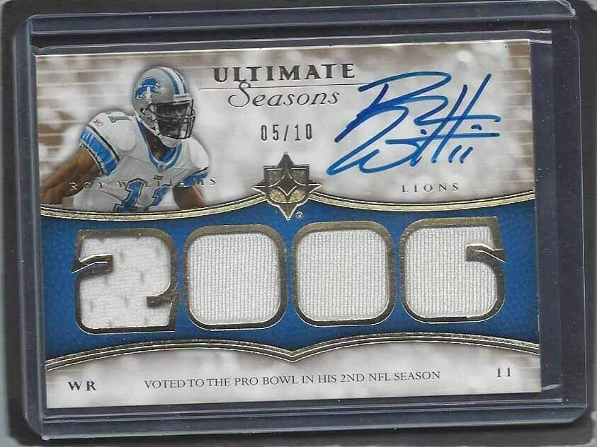 ROY WILLIAMS 2008 ULTIMATE COLLECTION SEASONS GOLD QUAD JERSEY AUTO #D 5/10