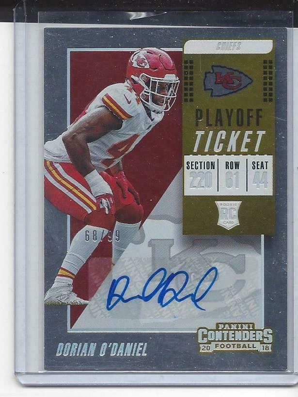 DORIAN O'DANIEL 2018 CONTENDERS PLAYOFF TICKET CHIEFS AUTO RC #D 68/99
