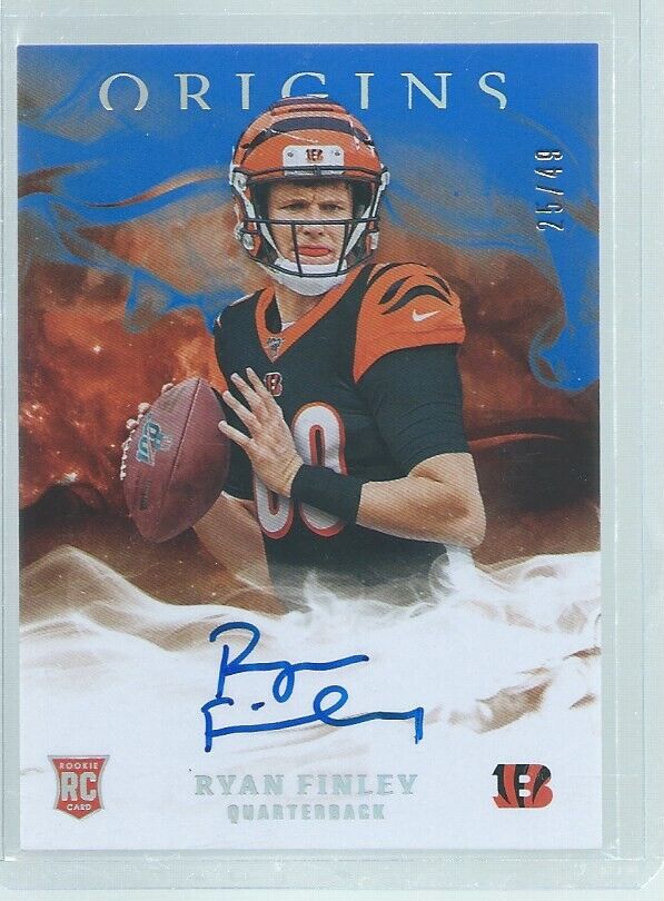 RYAN FINLEY 2019 PANINI ORIGINS ON CARD AUTO BLUE RC #D 45/49