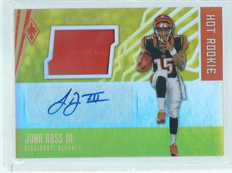 JOHN ROSS III 2017 PANINI PHOENIX GOLD HOT ROOKIE PATCH AUTO RC #D 7/10