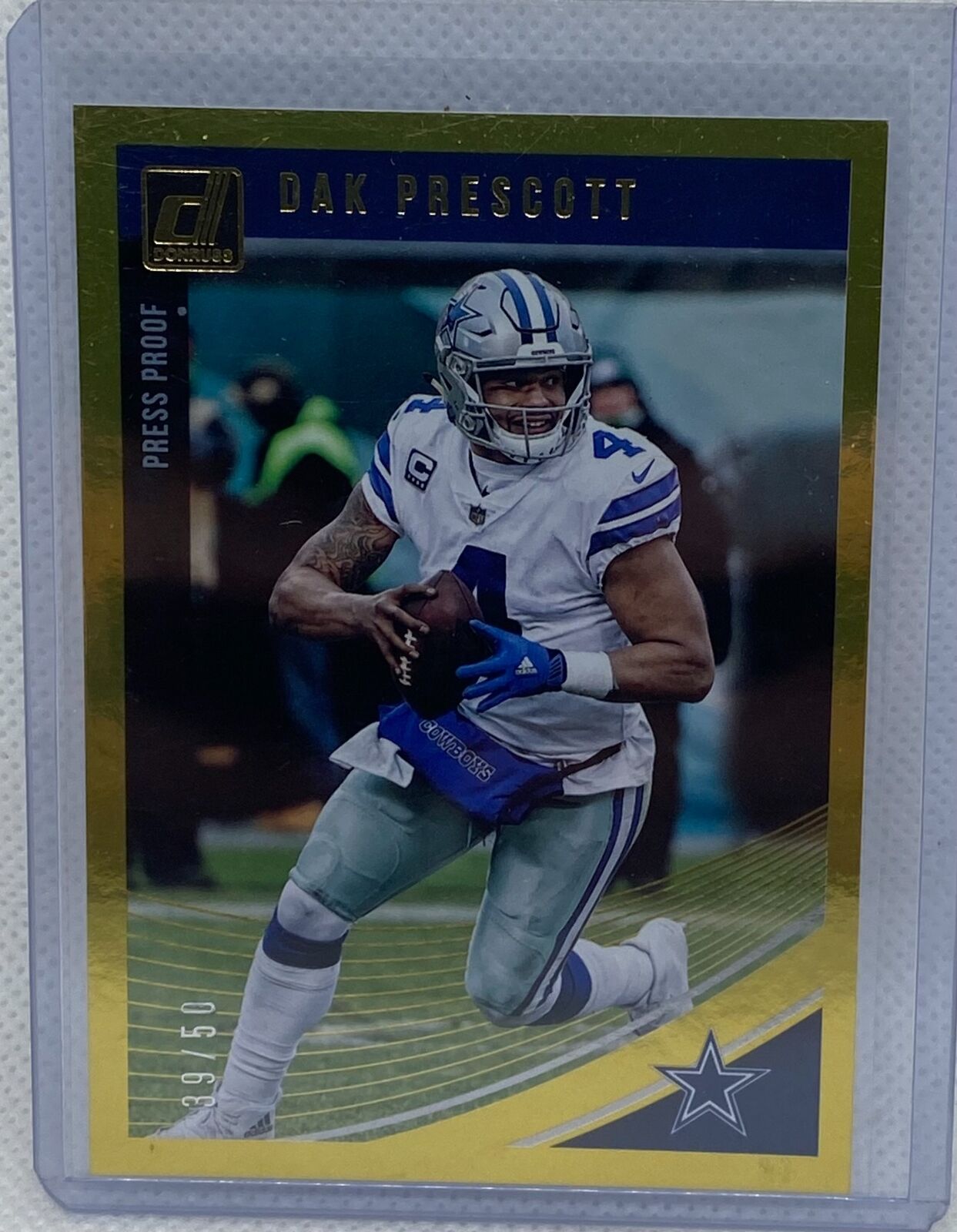 DAK PRESCOTT 2018 PANINI DONRUSS PRESS PROOF GOLD #D 39/50
