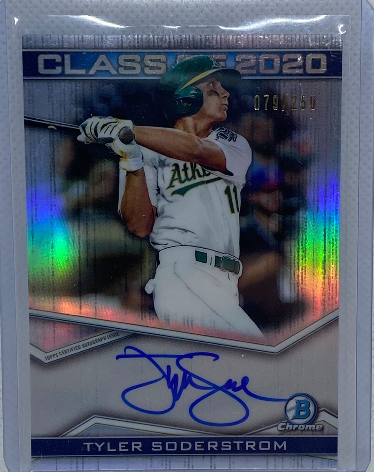 TYLER SODERSTROM 2020 TOPPS BOWMAN CHROME CLASS OF 2020 REFRACTOR AUTO #D 79/250