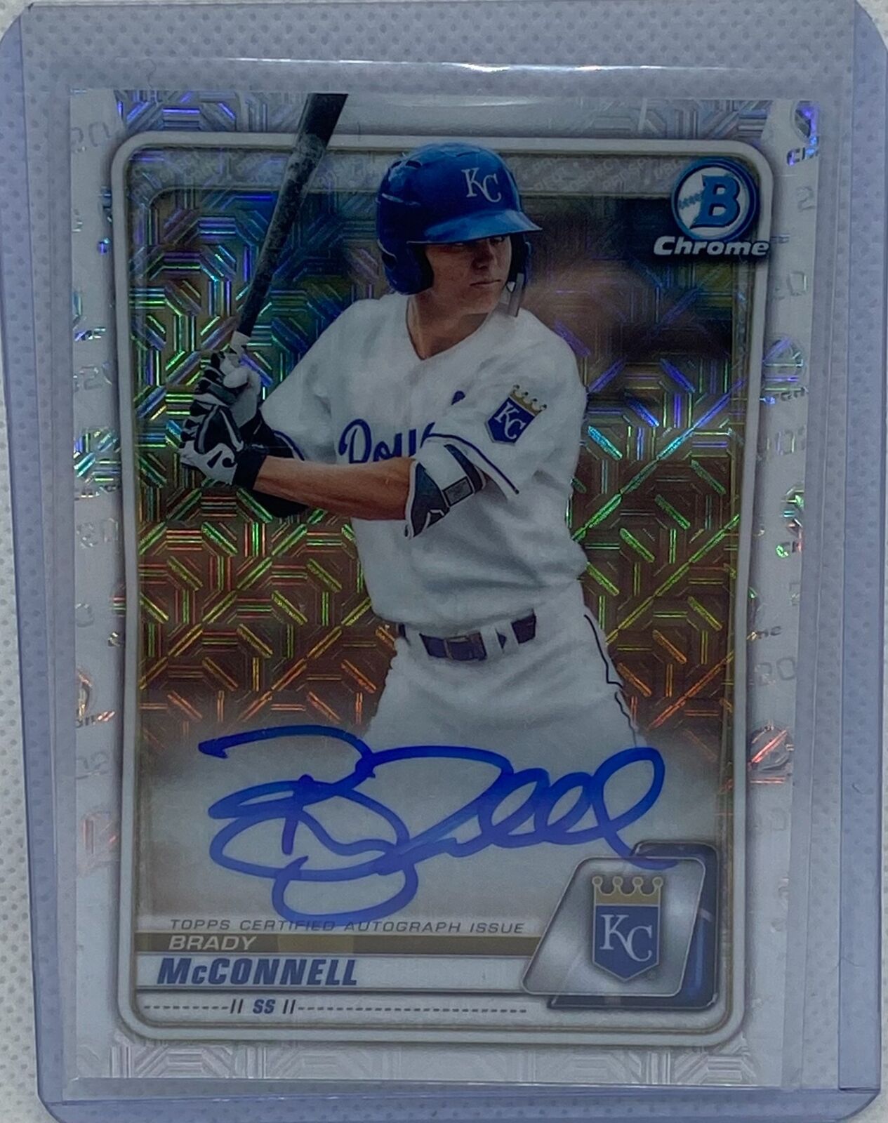 BRADY MCCONNELL 2020 TOPPS BOWMAN CHROME MOJO MEGA BOX REFRACTOR ON CARD AUTO