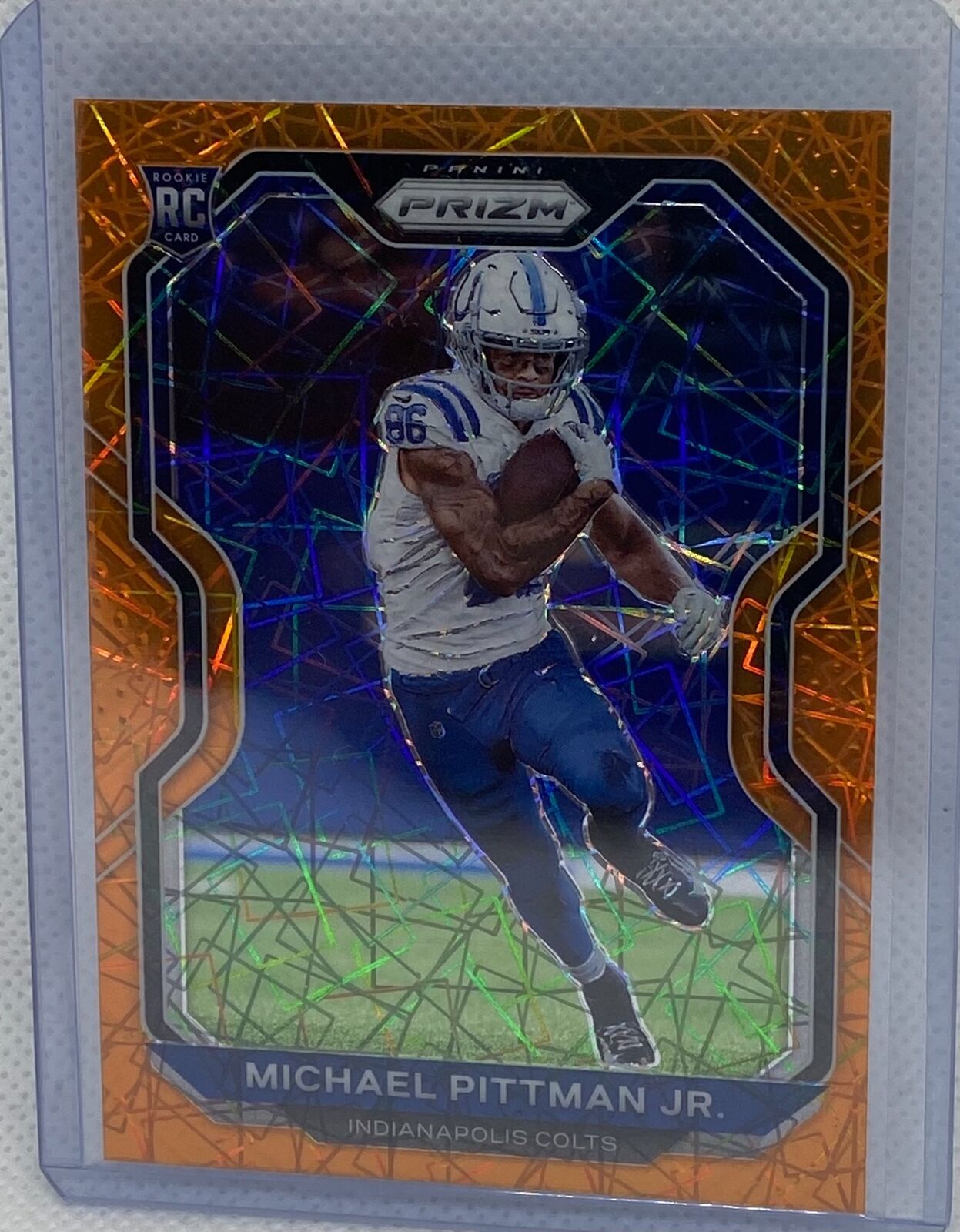 MICHAEL PITTMAN JR. 2020 PANINI PRIZM ORANGE LAZER PRIZM ROOKIE RC #333