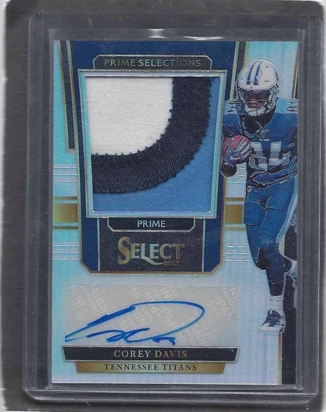 COREY DAVIS 2017 PANINI SELECT PRIME SELECTIONS 3 COLOR PATCH AUTO RC #D 22/49